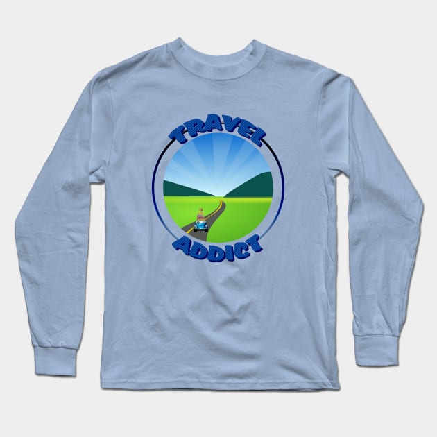 Travel addict Long Sleeve T-Shirt by Sinmara